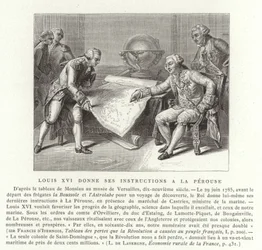 Ludwig XVI. von Frankreich gibt dem Grafen von Laperouse seine Anweisungen, 1785